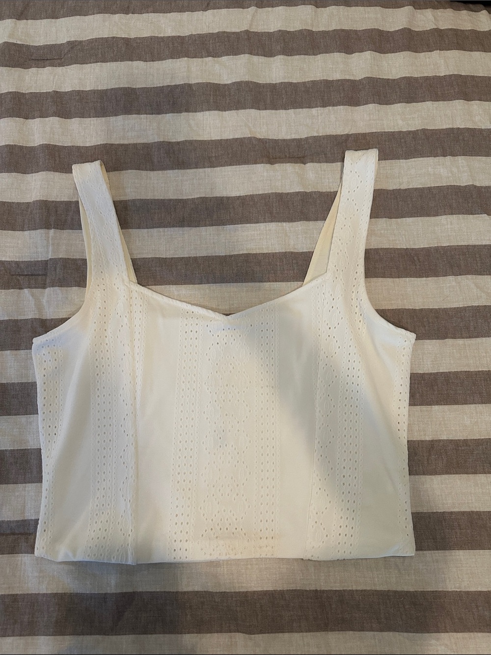 Z Supply Cream Eyelet Square-Neck Camisole